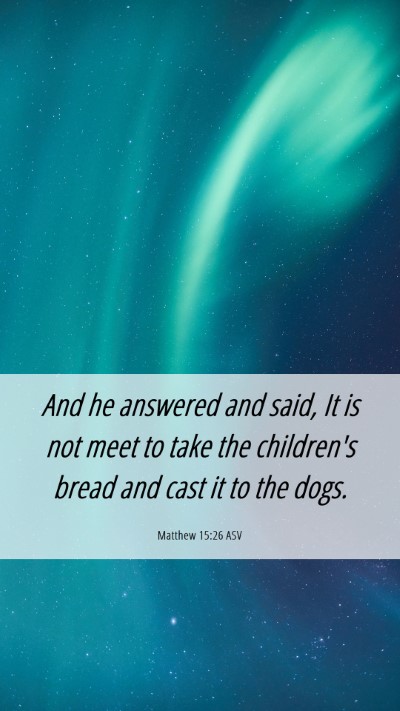 Picture 06 - Matthew 15:26 ASV Mobile Phone Wallpaper - And he answered and said, It is not meet to take - Mobile Bible Verse Wallpaper