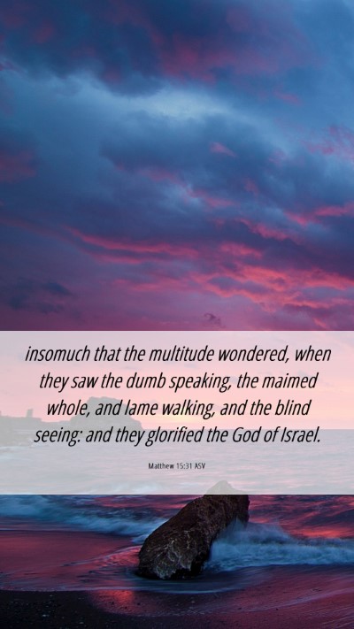 Picture 06 - Matthew 15:31 ASV Mobile Phone Wallpaper - insomuch that the multitude wondered, when they - Mobile Bible Verse Wallpaper