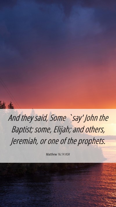 Picture 06 - Matthew 16:14 ASV Mobile Phone Wallpaper - And they said, Some `say' John the Baptist; some, - Mobile Bible Verse Wallpaper