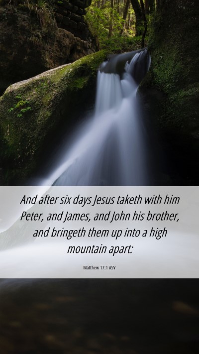 Picture 06 - Matthew 17:1 ASV Mobile Phone Wallpaper - And after six days Jesus taketh with him Peter, - Mobile Bible Verse Wallpaper