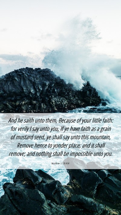 Picture 06 - Matthew 17:20 ASV Mobile Phone Wallpaper - And he saith unto them, Because of your little - Mobile Bible Verse Wallpaper