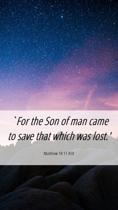 Picture 06 - Matthew 18:11 ASV Mobile Phone Wallpaper - `For the Son of man came to save that which was - Mobile Bible Verse Wallpaper