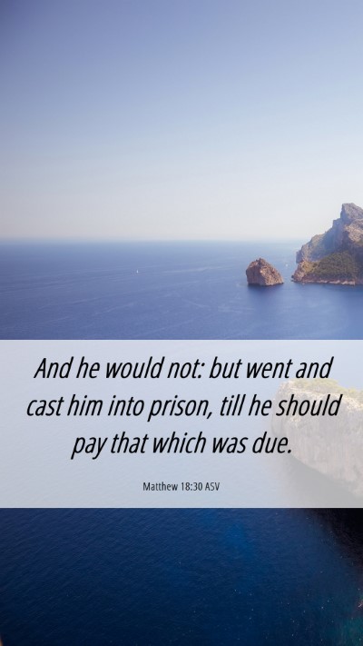 Picture 06 - Matthew 18:30 ASV Mobile Phone Wallpaper - And he would not: but went and cast him into - Mobile Bible Verse Wallpaper