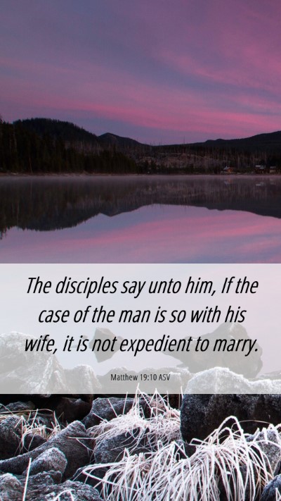 Picture 06 - Matthew 19:10 ASV Mobile Phone Wallpaper - The disciples say unto him, If the case of the - Mobile Bible Verse Wallpaper