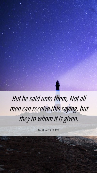 Picture 06 - Matthew 19:11 ASV Mobile Phone Wallpaper - But he said unto them, Not all men can receive - Mobile Bible Verse Wallpaper