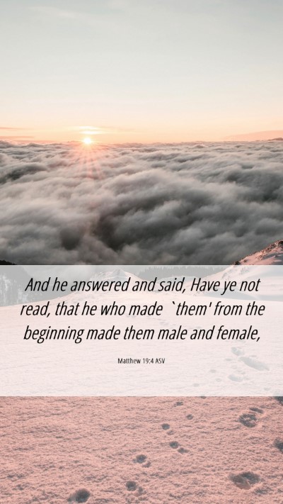 Picture 06 - Matthew 19:4 ASV Mobile Phone Wallpaper - And he answered and said, Have ye not read, that - Mobile Bible Verse Wallpaper