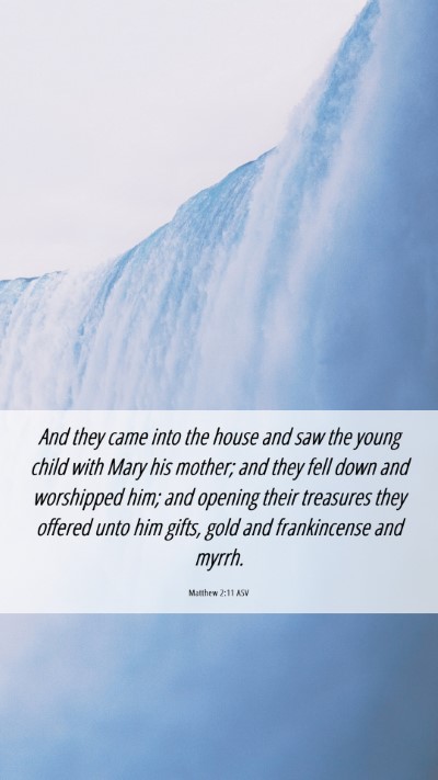 Picture 06 - Matthew 2:11 ASV Mobile Phone Wallpaper - And they came into the house and saw the young - Mobile Bible Verse Wallpaper