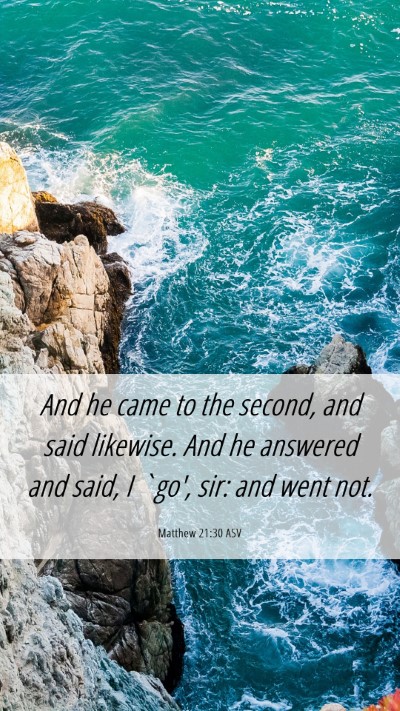 Picture 06 - Matthew 21:30 ASV Mobile Phone Wallpaper - And he came to the second, and said likewise. And - Mobile Bible Verse Wallpaper
