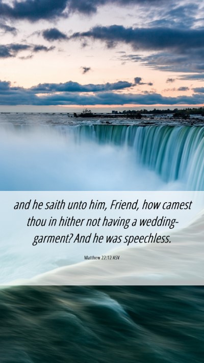 Picture 06 - Matthew 22:12 ASV Mobile Phone Wallpaper - and he saith unto him, Friend, how camest thou in - Mobile Bible Verse Wallpaper
