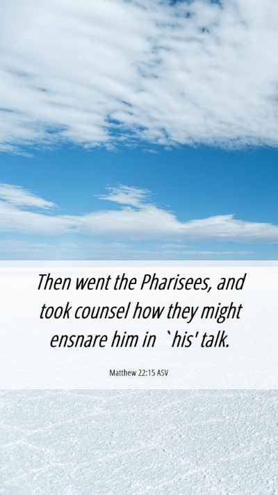 Picture 06 - Matthew 22:15 ASV Mobile Phone Wallpaper - Then went the Pharisees, and took counsel how - Mobile Bible Verse Wallpaper