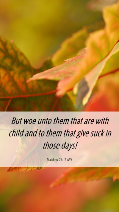 Picture 06 - Matthew 24:19 ASV Mobile Phone Wallpaper - But woe unto them that are with child and to them - Mobile Bible Verse Wallpaper