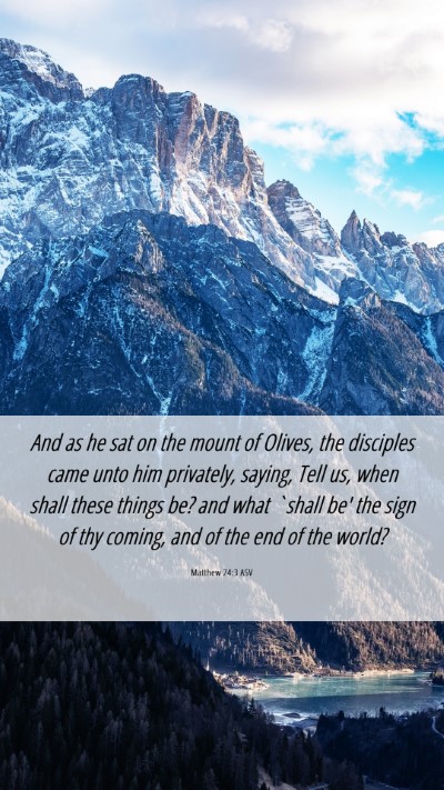 Picture 06 - Matthew 24:3 ASV Mobile Phone Wallpaper - And as he sat on the mount of Olives, the - Mobile Bible Verse Wallpaper