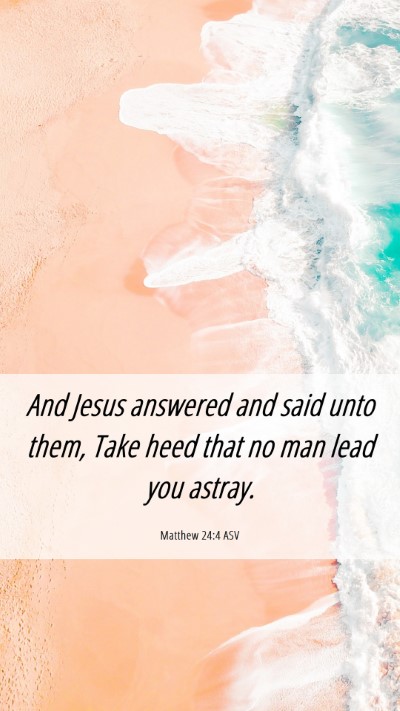 Picture 06 - Matthew 24:4 ASV Mobile Phone Wallpaper - And Jesus answered and said unto them, Take heed - Mobile Bible Verse Wallpaper