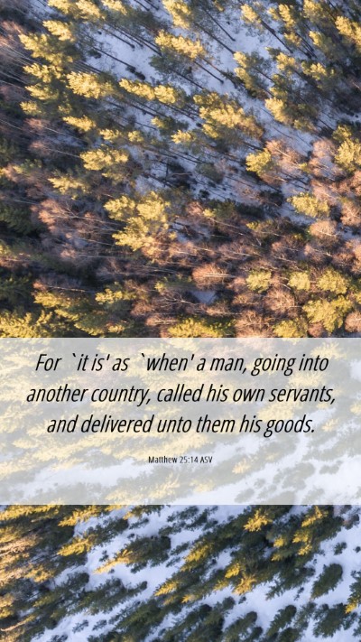 Picture 06 - Matthew 25:14 ASV Mobile Phone Wallpaper - For `it is' as `when' a man, going into another - Mobile Bible Verse Wallpaper