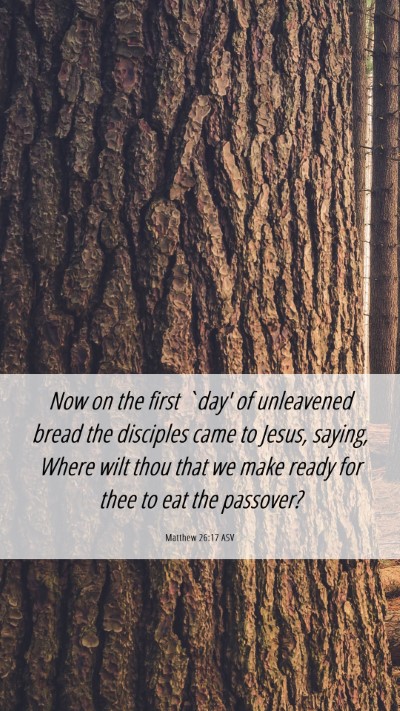 Picture 06 - Matthew 26:17 ASV Mobile Phone Wallpaper - Now on the first `day' of unleavened bread the - Mobile Bible Verse Wallpaper