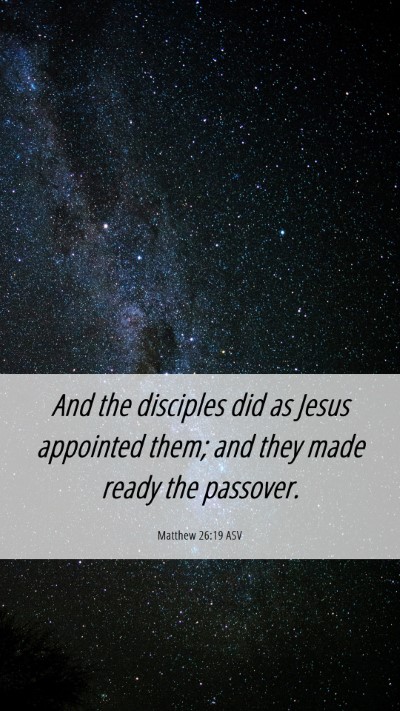Picture 06 - Matthew 26:19 ASV Mobile Phone Wallpaper - And the disciples did as Jesus appointed them; - Mobile Bible Verse Wallpaper