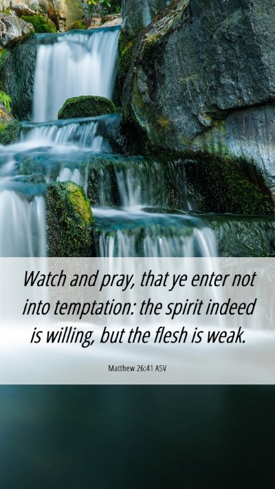 Picture 06 - Matthew 26:41 ASV Mobile Phone Wallpaper - Watch and pray, that ye enter not into - Mobile Bible Verse Wallpaper
