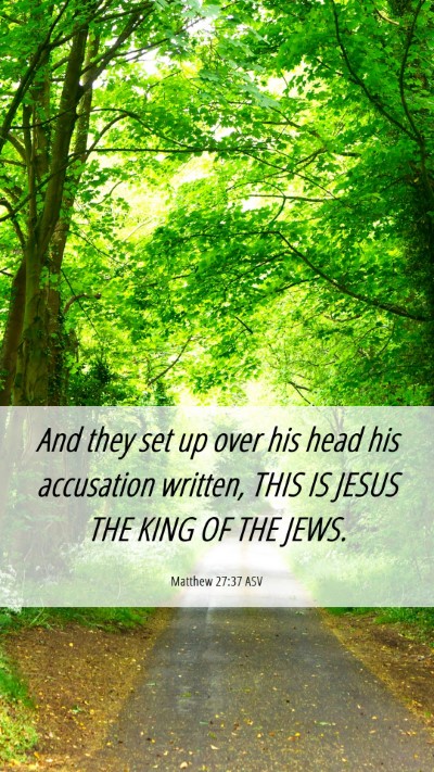 Picture 06 - Matthew 27:37 ASV Mobile Phone Wallpaper - And they set up over his head his accusation - Mobile Bible Verse Wallpaper