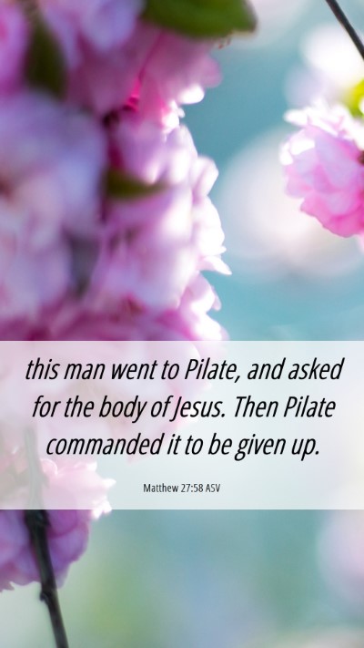 Picture 06 - Matthew 27:58 ASV Mobile Phone Wallpaper - this man went to Pilate, and asked for the body - Mobile Bible Verse Wallpaper
