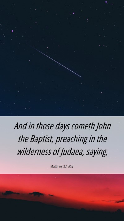 Picture 06 - Matthew 3:1 ASV Mobile Phone Wallpaper - And in those days cometh John the Baptist, - Mobile Bible Verse Wallpaper