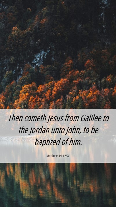 Picture 06 - Matthew 3:13 ASV Mobile Phone Wallpaper - Then cometh Jesus from Galilee to the Jordan unto - Mobile Bible Verse Wallpaper