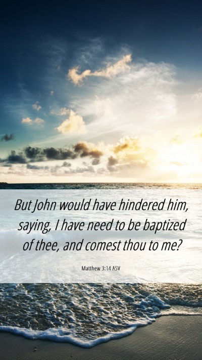 Picture 06 - Matthew 3:14 ASV Mobile Phone Wallpaper - But John would have hindered him, saying, I have - Mobile Bible Verse Wallpaper