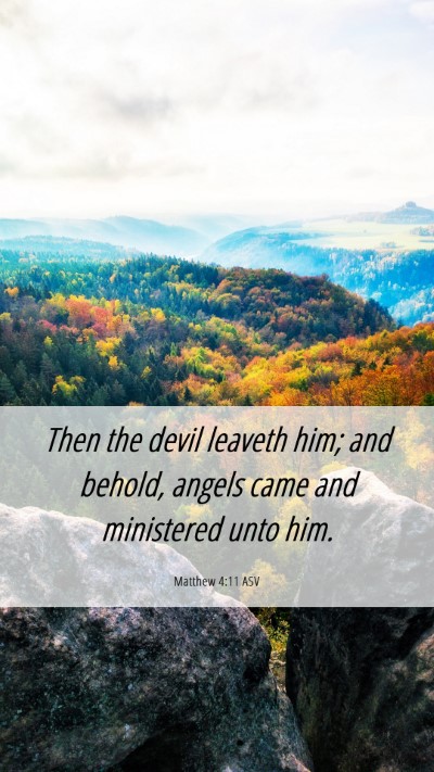 Picture 06 - Matthew 4:11 ASV Mobile Phone Wallpaper - Then the devil leaveth him; and behold, angels - Mobile Bible Verse Wallpaper