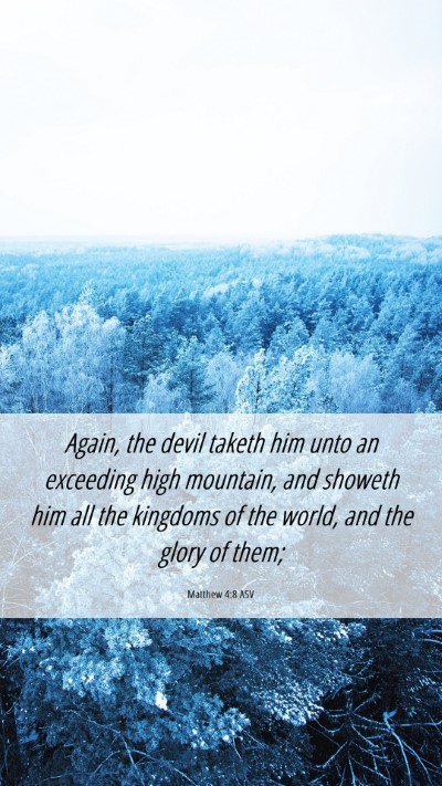 Picture 06 - Matthew 4:8 ASV Mobile Phone Wallpaper - Again, the devil taketh him unto an exceeding - Mobile Bible Verse Wallpaper