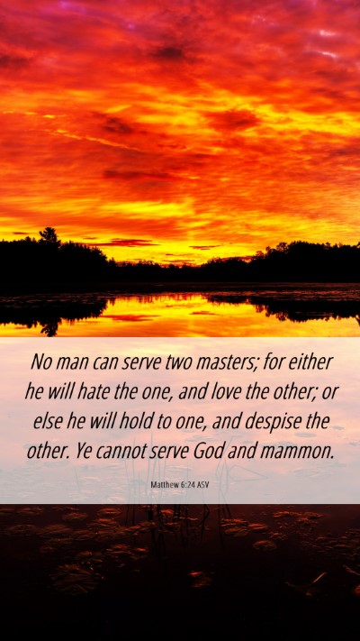 Picture 06 - Matthew 6:24 ASV Mobile Phone Wallpaper - No man can serve two masters; for either he will - Mobile Bible Verse Wallpaper
