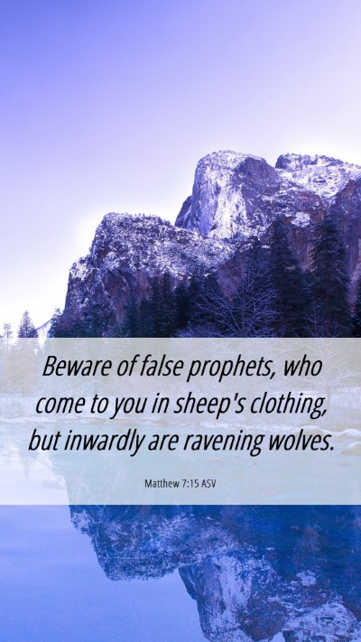 Picture 06 - Matthew 7:15 ASV Mobile Phone Wallpaper - Beware of false prophets, who come to you in - Mobile Bible Verse Wallpaper