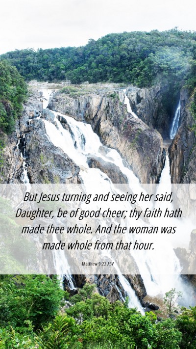 Picture 06 - Matthew 9:22 ASV Mobile Phone Wallpaper - But Jesus turning and seeing her said, Daughter, - Mobile Bible Verse Wallpaper