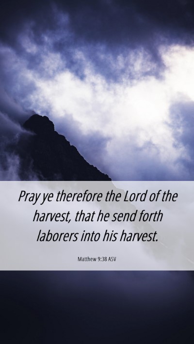 Picture 06 - Matthew 9:38 ASV Mobile Phone Wallpaper - Pray ye therefore the Lord of the harvest, that - Mobile Bible Verse Wallpaper