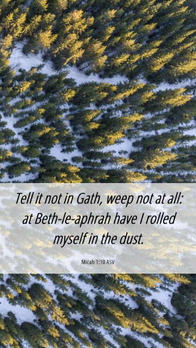 Picture 06 - Micah 1:10 ASV Mobile Phone Wallpaper - Tell it not in Gath, weep not at all: at - Mobile Bible Verse Wallpaper