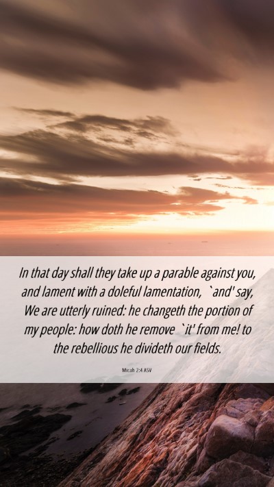 Picture 06 - Micah 2:4 ASV Mobile Phone Wallpaper - In that day shall they take up a parable against - Mobile Bible Verse Wallpaper