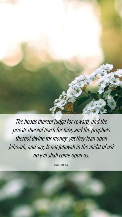 Picture 06 - Micah 3:11 ASV Mobile Phone Wallpaper - The heads thereof judge for reward, and the - Mobile Bible Verse Wallpaper