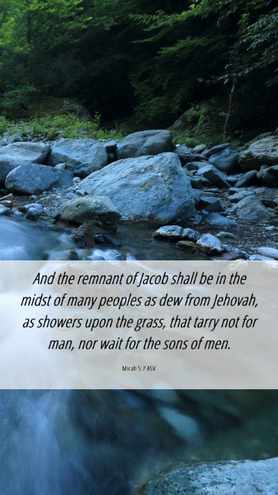 Picture 06 - Micah 5:7 ASV Mobile Phone Wallpaper - And the remnant of Jacob shall be in the midst of - Mobile Bible Verse Wallpaper