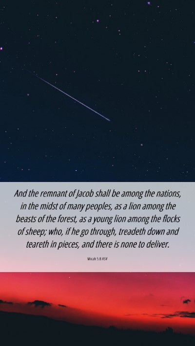 Picture 06 - Micah 5:8 ASV Mobile Phone Wallpaper - And the remnant of Jacob shall be among the - Mobile Bible Verse Wallpaper