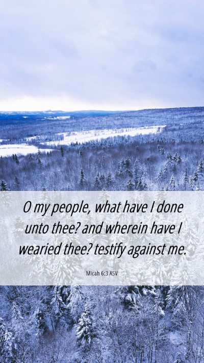 Picture 06 - Micah 6:3 ASV Mobile Phone Wallpaper - O my people, what have I done unto thee? and - Mobile Bible Verse Wallpaper