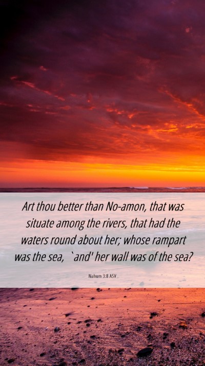 Picture 06 - Nahum 3:8 ASV Mobile Phone Wallpaper - Art thou better than No-amon, that was situate - Mobile Bible Verse Wallpaper