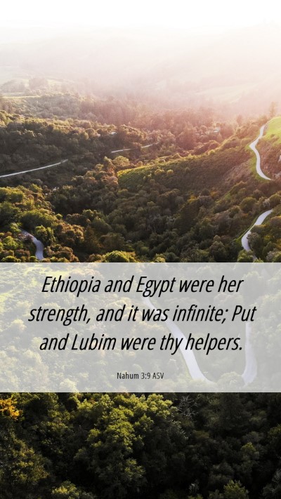 Picture 06 - Nahum 3:9 ASV Mobile Phone Wallpaper - Ethiopia and Egypt were her strength, and it was - Mobile Bible Verse Wallpaper