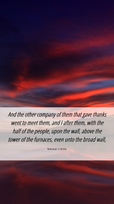 Picture 06 - Nehemiah 12:38 ASV Mobile Phone Wallpaper - And the other company of them that gave thanks - Mobile Bible Verse Wallpaper