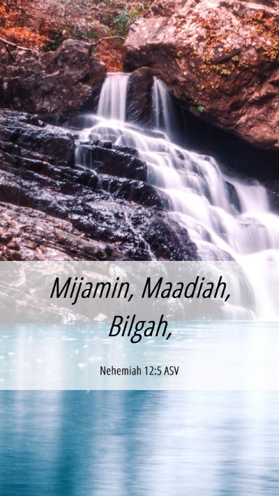 Picture 06 - Nehemiah 12:5 ASV Mobile Phone Wallpaper - Mijamin, Maadiah, - Mobile Bible Verse Wallpaper