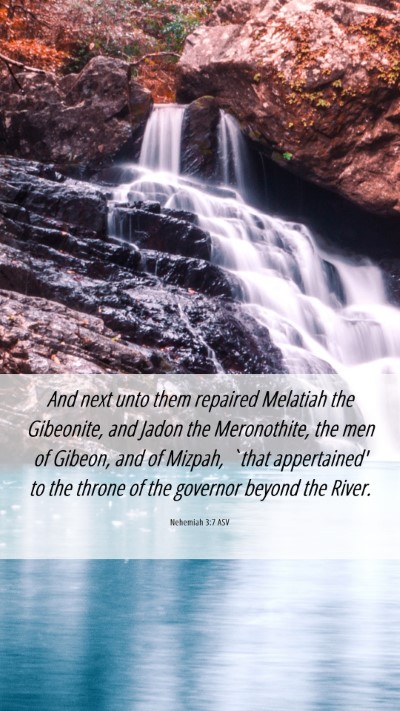 Picture 06 - Nehemiah 3:7 ASV Mobile Phone Wallpaper - And next unto them repaired Melatiah the - Mobile Bible Verse Wallpaper