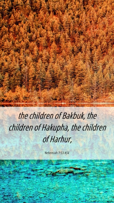 Picture 06 - Nehemiah 7:53 ASV Mobile Phone Wallpaper - the children of Bakbuk, the children of Hakupha, - Mobile Bible Verse Wallpaper