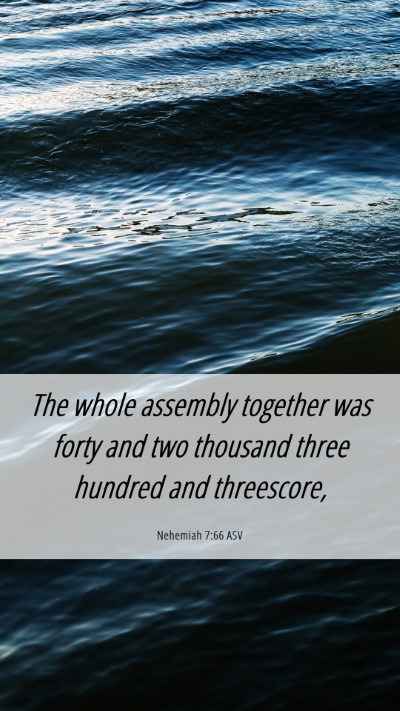 Picture 06 - Nehemiah 7:66 ASV Mobile Phone Wallpaper - The whole assembly together was forty and two - Mobile Bible Verse Wallpaper