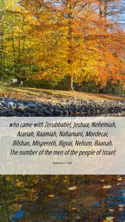 Picture 06 - Nehemiah 7:7 ASV Mobile Phone Wallpaper - who came with Zerubbabel, Jeshua, Nehemiah, - Mobile Bible Verse Wallpaper