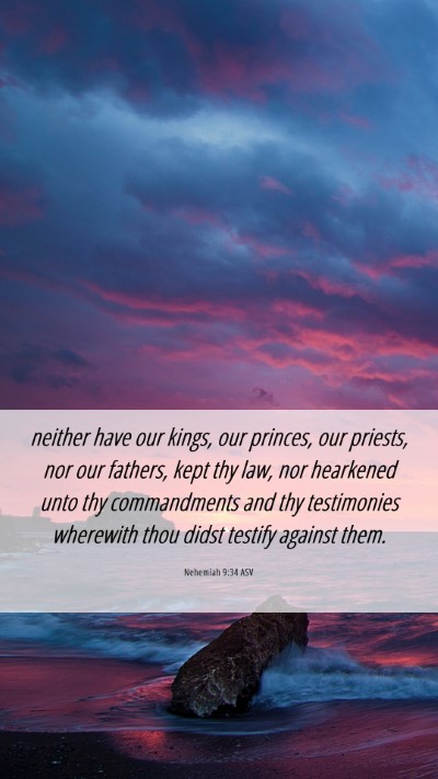 Picture 06 - Nehemiah 9:34 ASV Mobile Phone Wallpaper - neither have our kings, our princes, our priests, - Mobile Bible Verse Wallpaper