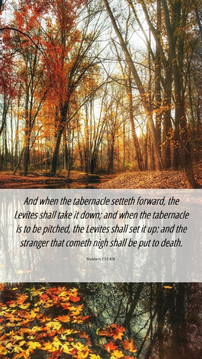 Picture 06 - Numbers 1:51 ASV Mobile Phone Wallpaper - And when the tabernacle setteth forward, the - Mobile Bible Verse Wallpaper