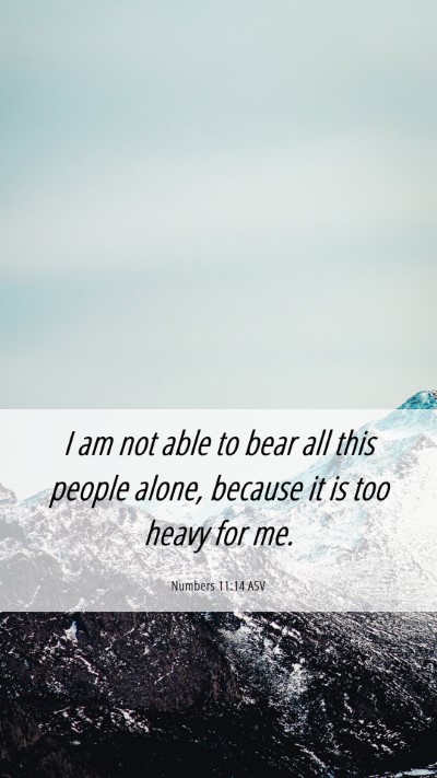 Picture 06 - Numbers 11:14 ASV Mobile Phone Wallpaper - I am not able to bear all this people alone, - Mobile Bible Verse Wallpaper