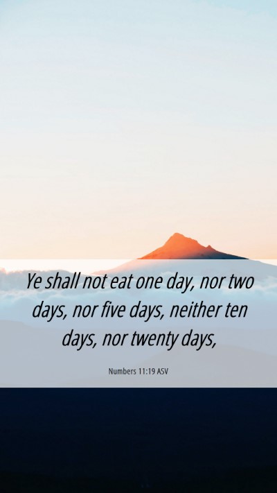 Picture 06 - Numbers 11:19 ASV Mobile Phone Wallpaper - Ye shall not eat one day, nor two days, nor five - Mobile Bible Verse Wallpaper